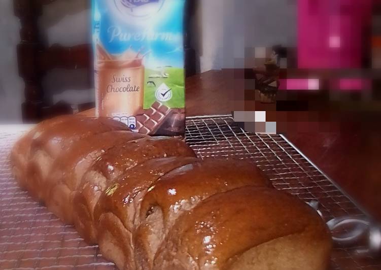 Eggless Condensed Milk Bread Roti Coklat SKM 1 Kali Proofing