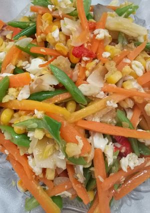 Foto resep Tumis buncis, wortel, jagung dan telor orek