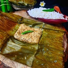 A picture of Banana Blossoms Paturi or Mochar Paturi.
