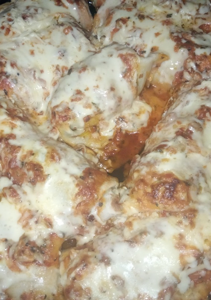 Una foto de Canelones de acelga y carne picada