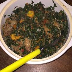 A picture of Chicken with vegetable.