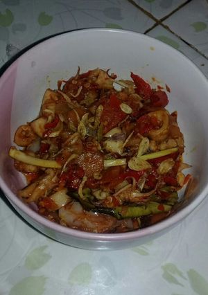 Foto resep Cumi asin sosis balado