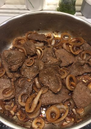 A picture of Pinoy Bistek  (beefsteak) Recipe.