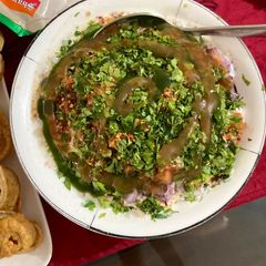 A picture of Mix plate with channa (chickpea)and maash daal barey).