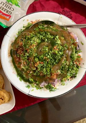 A picture of Mix plate with channa (chickpea)and maash daal barey).