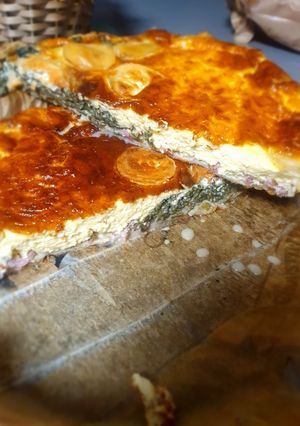 Une photo de Tarte Bi Goût Epinards chèvre et Lorraine