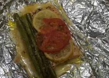 The New Way Cooking Recipe Salmon and Asparagus Foil Yummy