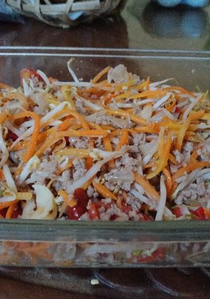 Foto resep Orak arik toge,wortel,daging sapi cincang