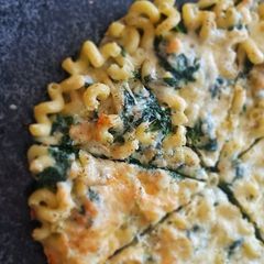 Spinach - Pesto Pasta Frittata A picture of Spinach - Pesto Pasta Frittata.
