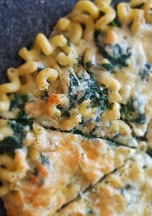 A picture of Spinach - Pesto Pasta Frittata.