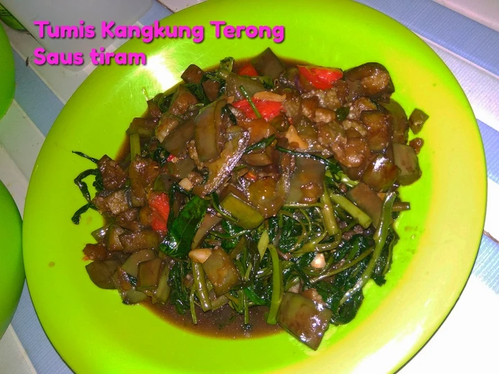 Cara Gampang Membikin Resep Tumis kangkung terong saus tiram Saori yang Bikin Ngiler Anti Ribet, Lezat Sekali