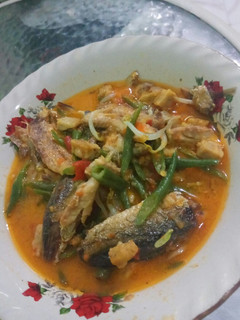Foto resep Ikan pindang tempe kacang panjang masak santan