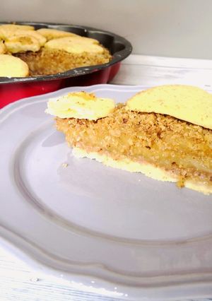 Glutén és tejmentes vaníliás almáspite dióval recept fotója