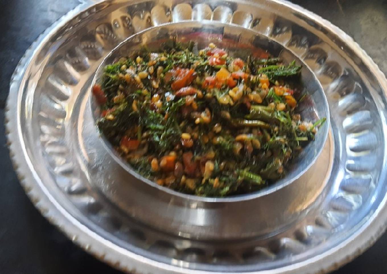 Green Shepu leafy with moong dal sabzi (green shepu sabzi)