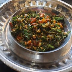 A picture of Green Shepu leafy with moong dal sabzi (green shepu sabzi).