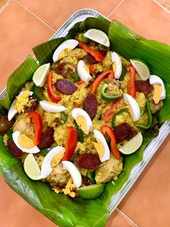A picture of Bringhe (Filipino Rice Dish).