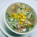 Vegetables sweet corn soup