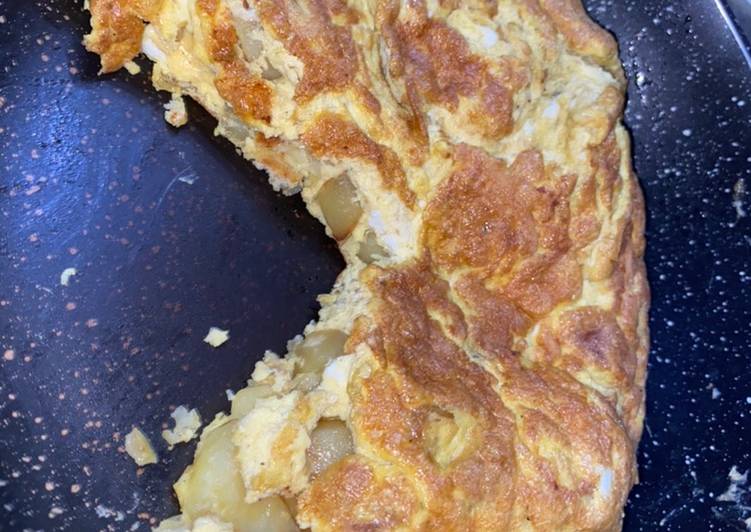 Voici la recette Omelette façon tortilla👩🏾‍🍳 parfait