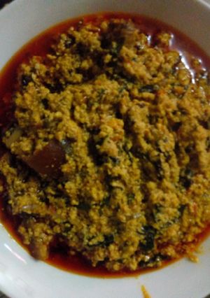 A picture of Fried egusi soup.
