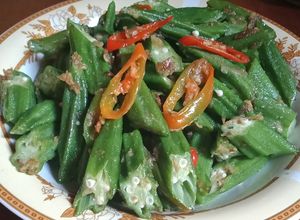 Foto resep Oseng kacang bendi udang rebon