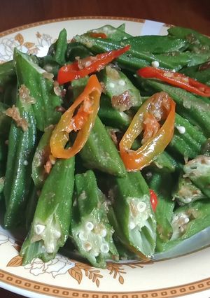 Foto resep Oseng kacang bendi udang rebon