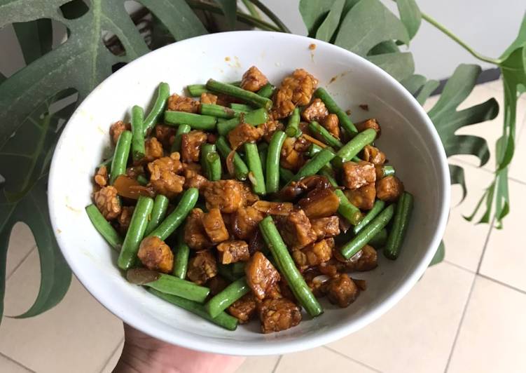 Oseng Buncis Tempe goreng kecap