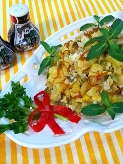 عکسی از دستور خوراک سیب زمینی با عطر نعناع