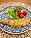 Crunchy crust oven baked salmon