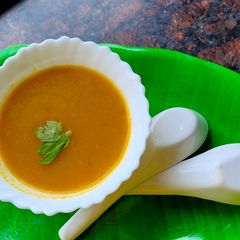 A picture of Pumpkin carrot soup.