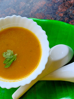A picture of Pumpkin carrot soup.