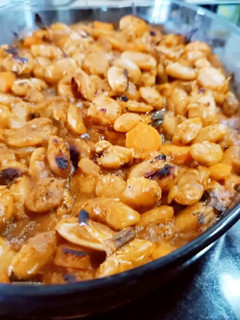 A picture of Spicy Giant Beans with Peppers, No Soaking Needed and All the Secrets.