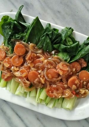 Foto resep Pokchoy Sosis Saos Tiram