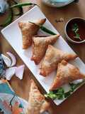 Poha onion triangle samosa