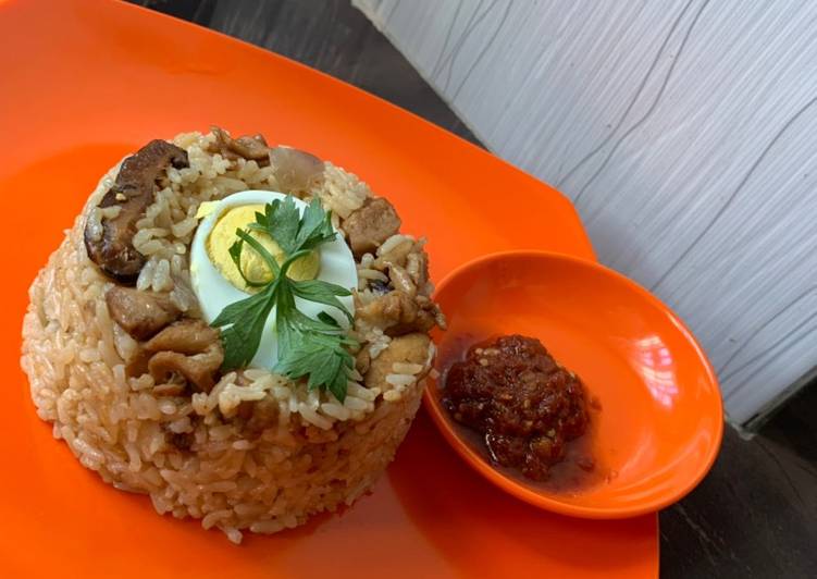 Resep Nasi tim ayam jamur rice cooker gampang dan enak Anti Gagal