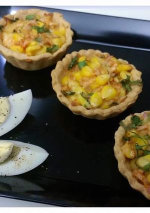 A picture of Baked Corn chaat.