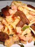 Linguine alla Carbonara con Funghi Gallinacci