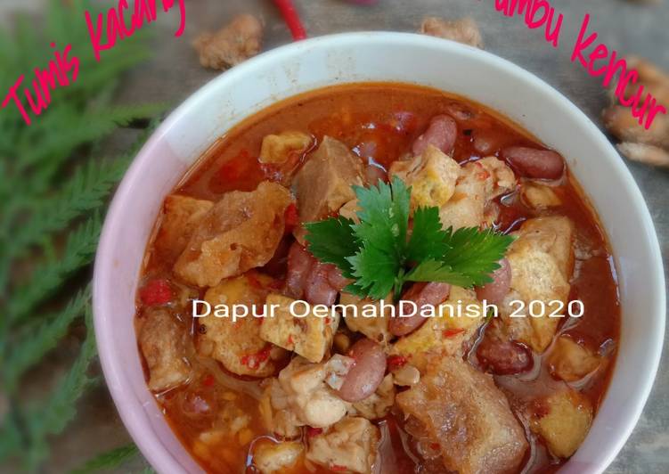 Tumis kacang merah tahu tempe bumbu kencur