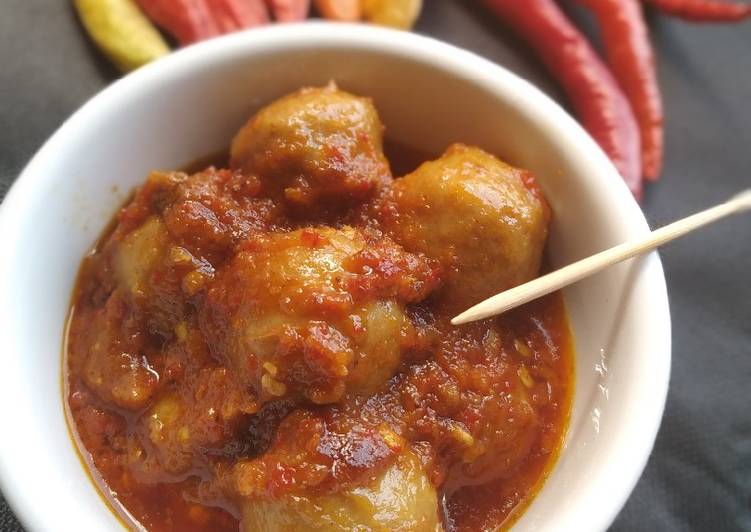 Recipe: Tasty Bakso goreng sambel monyong🌶️