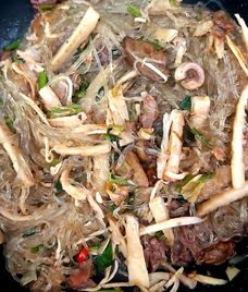 miến xào lòng gà