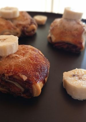 Une photo de Banane au chocolat en pâte feuilletée