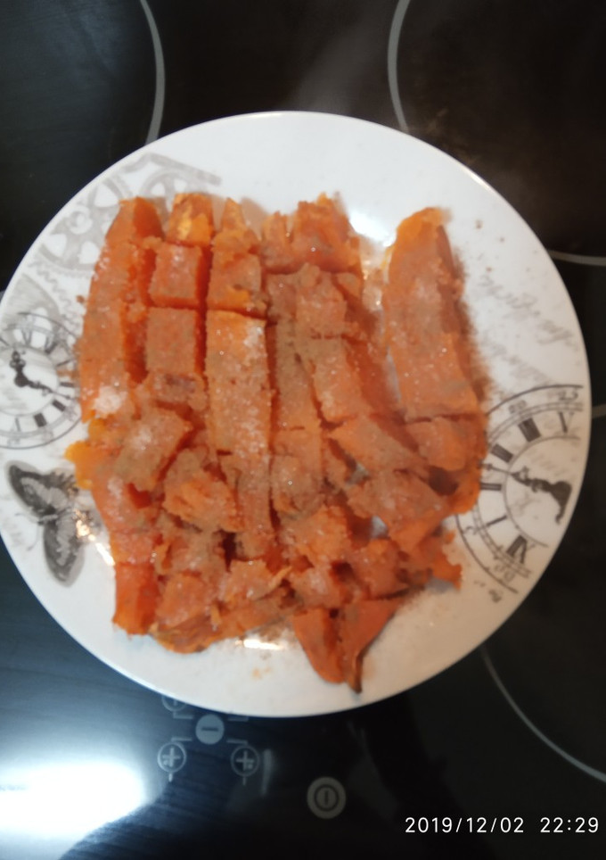Una foto de Batata al horno con azúcar y canela