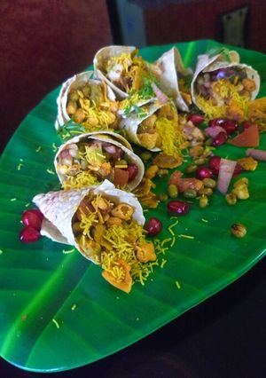 A picture of Papad chat.