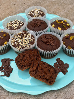 Una foto de Muffins de chocolate veganos y saludables