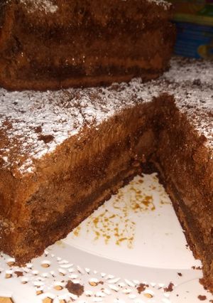 Una foto de Torta de choco con marroc y café