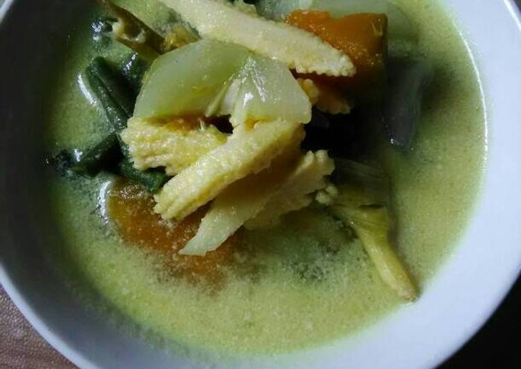 Resep Sayur kacang santan kuning Anti Gagal