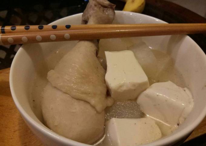 深夜的冬瓜豆腐雞湯 食譜成品照片