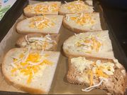 A picture of mozzarella garlic bread
