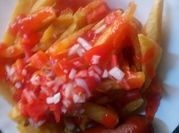 A picture of chips salads