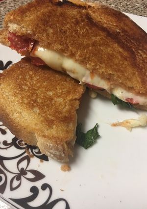 A picture of Tomato Basil Grilled Cheese.