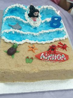 Una foto de Tarta de cumpleaños playa